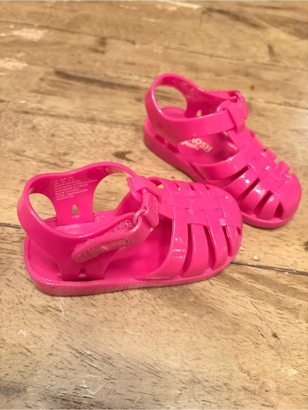 OshKosh B'gosh Pink Jelly Fisherman Sandals (infant size 4) EXCELLENT USED